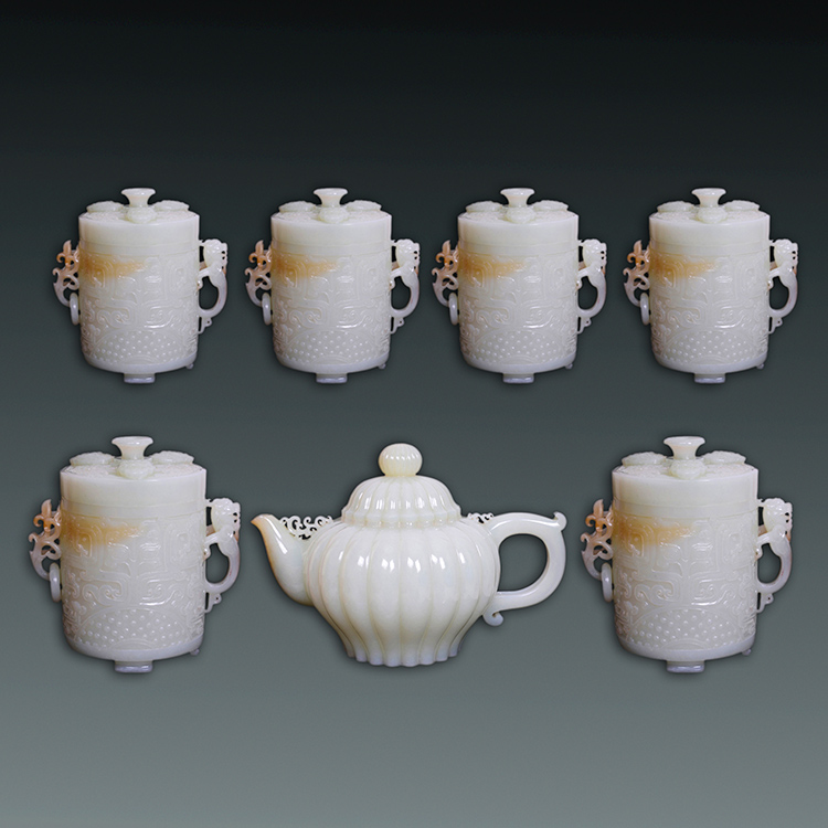 丁安徽仿古玉茶具